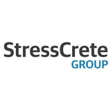 StressCrete Group logo with gray text and blue GROUP text on white background