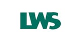 LWS logo in teal green capital letters on a white background